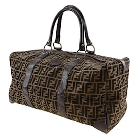 Fendi-Fendi Zucca Boston Bag-Brown
