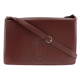 Cartier-Bolsa de Ombro Cartier Must Line-Bordeaux