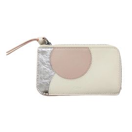 Chloé Moona Geldbörse Silber Pink Aus weiß
