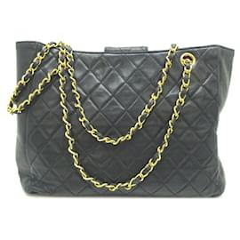 Chanel-Bolsa de ombro de corrente dupla Matelassé Chanel-Preto