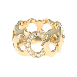 Cartier-Anel Cartier C de Diamond Band em Ouro Amarelo 18K-Outro