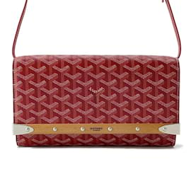 Goyard-Clutch y bolso de hombro Goyard Monte Carlo PM de madera-Roja