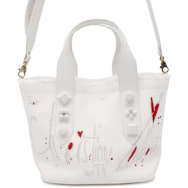 Christian Louboutin-Borsa a mano firmata Frangibus Small di Christian Louboutin-Bianco