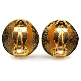 Chanel-Chanel Vintage Gold Clip Earrings-Golden