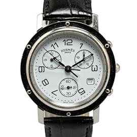 Hermès-Orologio Chrono Hermes Clipper CL1.910-Bianco