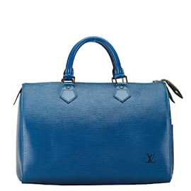 Louis Vuitton-Bolsa Louis Vuitton Epi Speedy 30-Azul