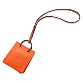 Hermès-Handtaschenanhänger aus Lammleder von Hermes-Rot,Golden