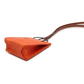 Hermès-Charm de bolso de piel de cordero Hermes-Roja,Dorado