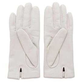 Hermès-Hermes Bonnie Chaine d'Ancre Gray Lambskin Gloves-Brown