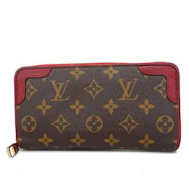 Louis Vuitton-Louis Vuitton Langbörse Monogram Zippy Retiro M61854-Braun,Fuschia