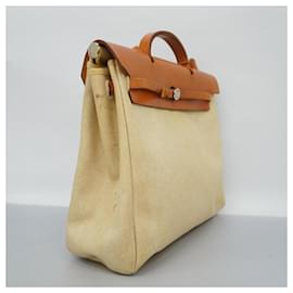 Hermès-Hermes Handbag Airbag MM in Natural Toile H-Other