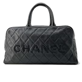 Chanel-Bolso Boston de cuero caviar negro Chanel-Negro