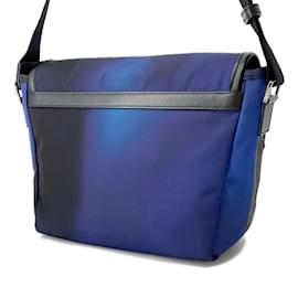 Christian Dior-Dior Homme Blue Nylon and Leather Shoulder Bag-Blue