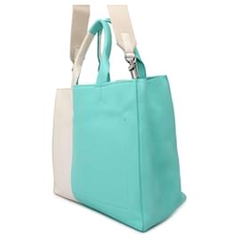 Tiffany & Co-Borsa tote in pelle Tiffany Blue-Bianco,Altro