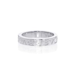 Bulgari-Bvlgari 18K White Gold Double Diamond Band Ring-Other