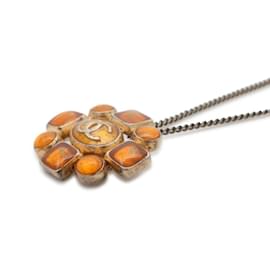 Chanel-Collier Chanel Marque Coco Crypoa Métal 07A-Argenté,Orange