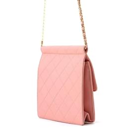 Chanel-Chanel Pink Lambskin Chain Shoulder Bag-Pink