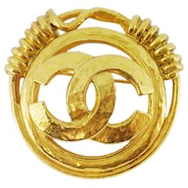 Chanel-Chanel Vintage Gold Plated Brooch-Golden