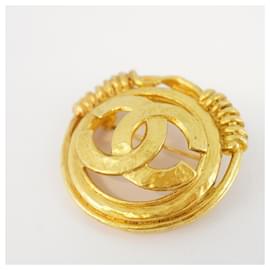 Chanel-Broche vintage chapado en oro Chanel-Dorado