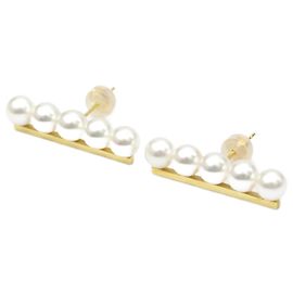 Pendientes de perla de oro amarillo Tasaki Balance Plus E-3842 Dorado