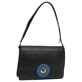 Louis Vuitton-LOUIS VUITTON Bolsa de Ombro Epi Bicolor Free Run Preto Azul M52415 LV Auth 79972-Preto,Azul