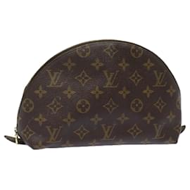 Louis Vuitton-LOUIS VUITTON Monogram Trousse Demi Ronde Cosmetic Pouch M47520 LV Auth 81232-Monogram