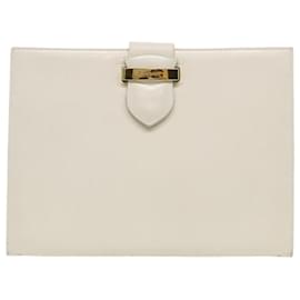 Salvatore Ferragamo-Salvatore Ferragamo Chain Shoulder Bag Leather White Auth bs15693-White