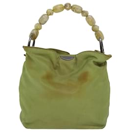 Christian Dior-Bolsa de mão em nylon verde Maris Pearl Christian Dior Auth 79559-Verde