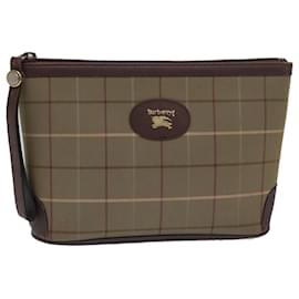 Autre Marque-Beige Leder Nova Check Tasche von Burberrys Auth bs15677-Beige