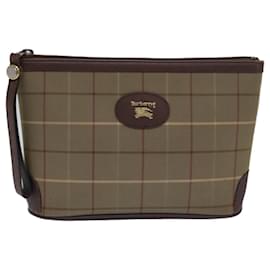 Autre Marque-Pochette en cuir beige à motif Nova Check de Burberrys Auth bs15677-Beige