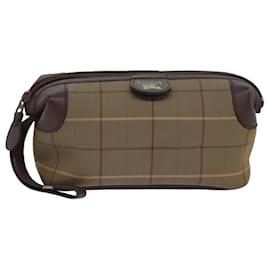 Autre Marque-Burberrys Nova Check Pouch Canvas Brown Auth bs15671-Brown