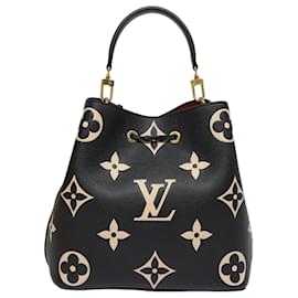 Louis Vuitton-LOUIS VUITTON Borsa Neo Noé Monogram Empreinte Nero Beige M45497 LV Auth 81142SA-Nero,Beige,Monogramma