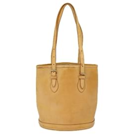 Louis Vuitton-LOUIS VUITTON Nomad leather Bucket PM Shoulder Bag Beige M85001 LV Auth 80351-Beige