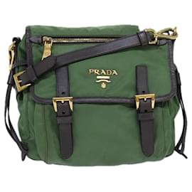 Prada-Bolsa de Ombro PRADA Nylon Caqui Auth 80568-Caqui