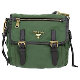 Prada-Bolsa de Ombro PRADA Nylon Caqui Auth 80568-Caqui