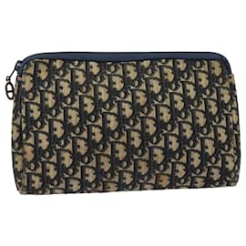 Christian Dior-Bolsa clutch em lona Trotter Christian Dior azul marinho Auth ep4644-Azul marinho