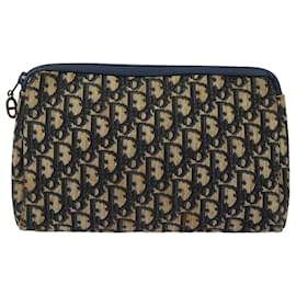 Christian Dior-Bolsa clutch em lona Trotter Christian Dior azul marinho Auth ep4644-Azul marinho