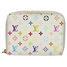 Louis Vuitton-LOUIS VUITTON Monogram Multicolore Zippy Portamonete Bianco M93741 LV Auth 81226-Bianco