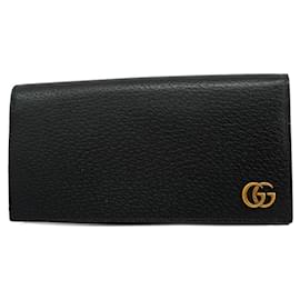 Gucci-Gucci Long Bill Wallet in Black Leather-Black