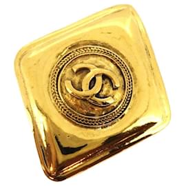 Chanel-Broche banhada a ouro Chanel com a marca Coco-Outro