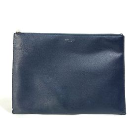 Saint Laurent Navy Leather Clutch Bag Navy blue