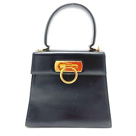 Bolsa de Ombro Gancini da Salvatore Ferragamo Preto