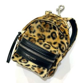 Porte-clés Léopard Saint Laurent Marron