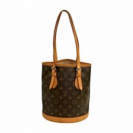 Louis Vuitton-Louis Vuitton Monogram Petit Bucket Bag-Braun