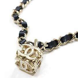 Chanel-Chanel Cube Coco Mark Necklace-Black,White,Golden