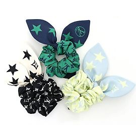 Set di capelli in 3 pezzi Monogram Star di Louis Vuitton Nero Bianco Multicolore Verde Giallo Blu navy Blu chiaro