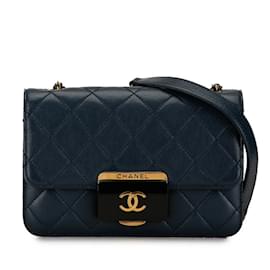 Chanel-Sac à épaule Matelassé Chanel Coco Mark-Bleu Marine