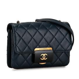 Chanel-Bolsa de Ombro Matelassé Chanel Coco Mark-Azul marinho