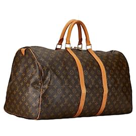 Louis Vuitton-Sac Boston Keepall 55 Monogram Louis Vuitton-Marron