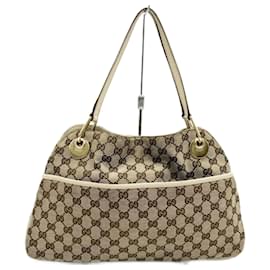 Gucci-Gucci Eclipse GG Line Schultertasche-Braun